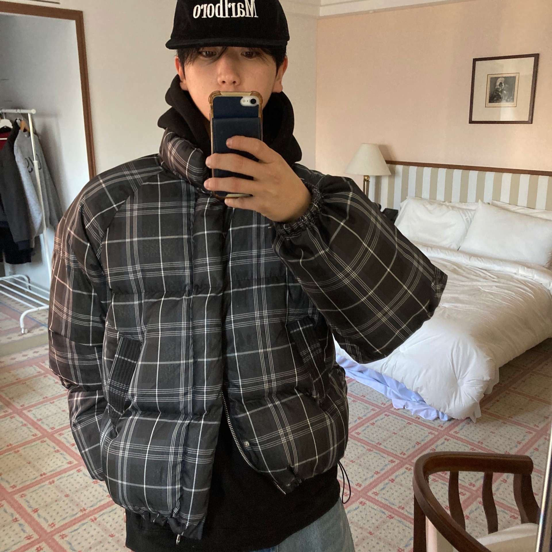 ボアチェックリバーシブルパーカー | ファッション通販サイト NUGU