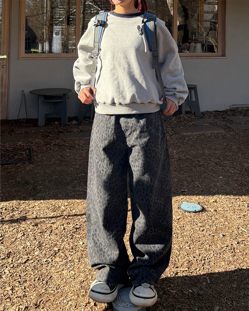 ANREALAGE グレー系 ワイドパンツ 38　小倉縞縞 レオパードコットンワイドパンツ | ファッション通販サイト NUGU