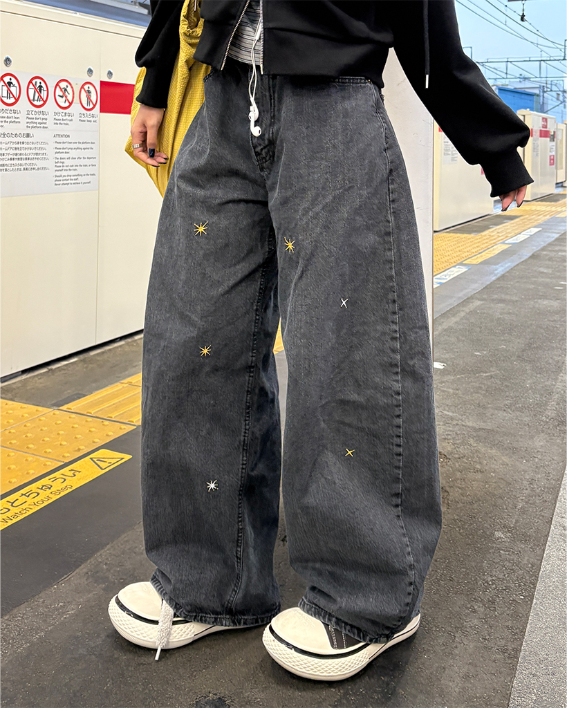 Super wide denim サイズ34 ケービーエフ KBF 『3サイズ展開』カットオフワイドデニム （L