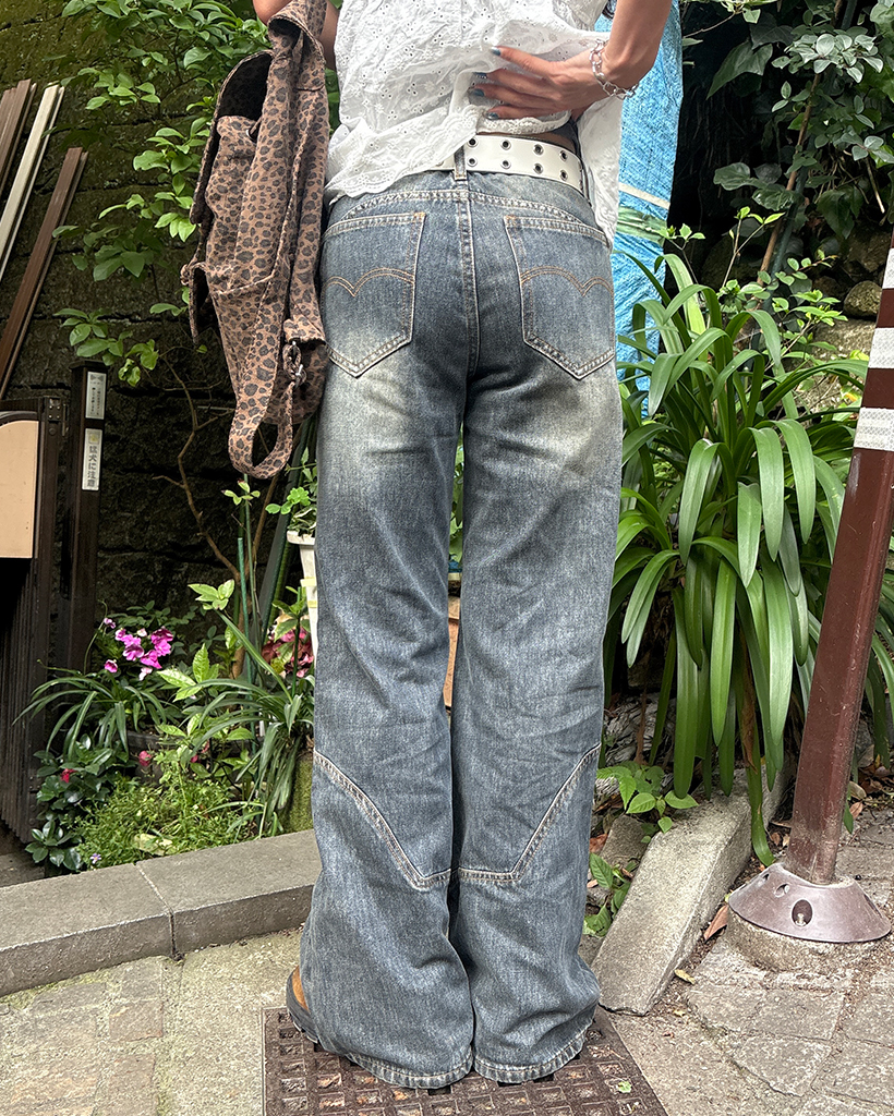 galliano ダークデニム フレアパンツ CASA FLINE - 【YANUK × CASA FLINE】FLARE DENIM / 別注フレアデニム