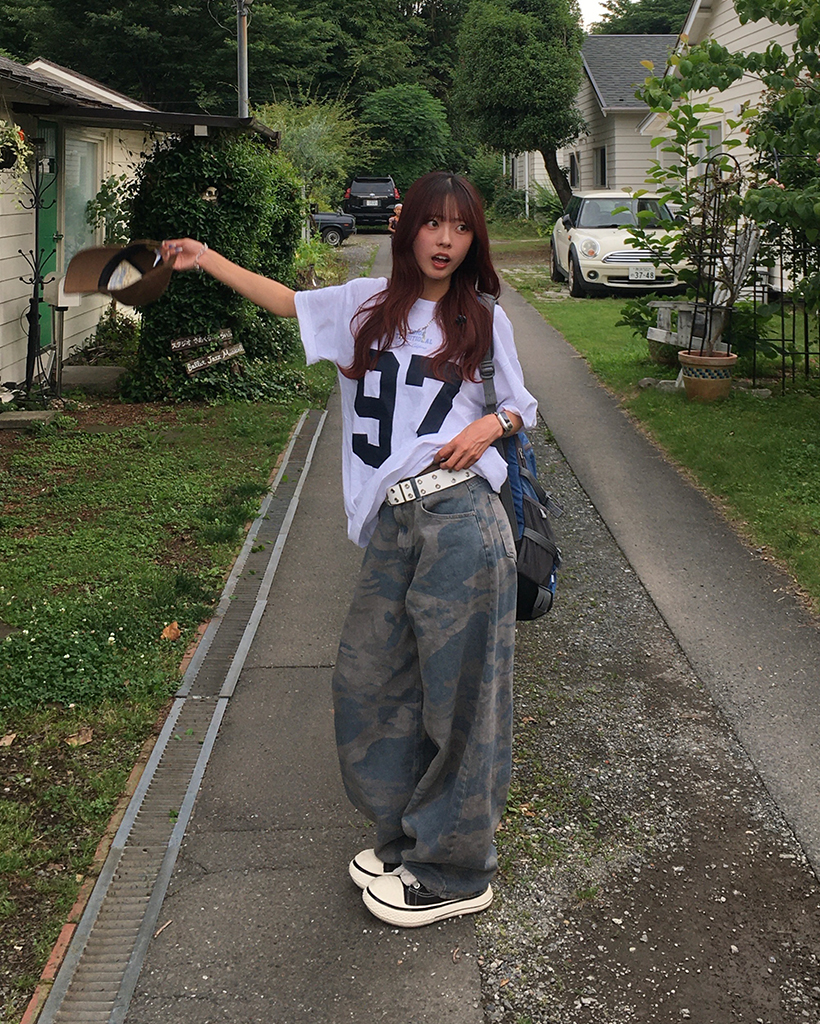 カモフラージュ デニム パンツ ワイド ストリート 韓国 cr9663 楽天市場】デニムパンツ レディース y2kファッション y2k
