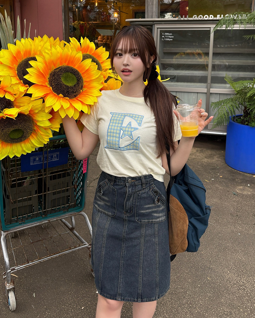 関税負担なし！MAISON KITSUNE ロゴ デニム ミディスカート ミニ デニム スカート | Maison Kitsuné