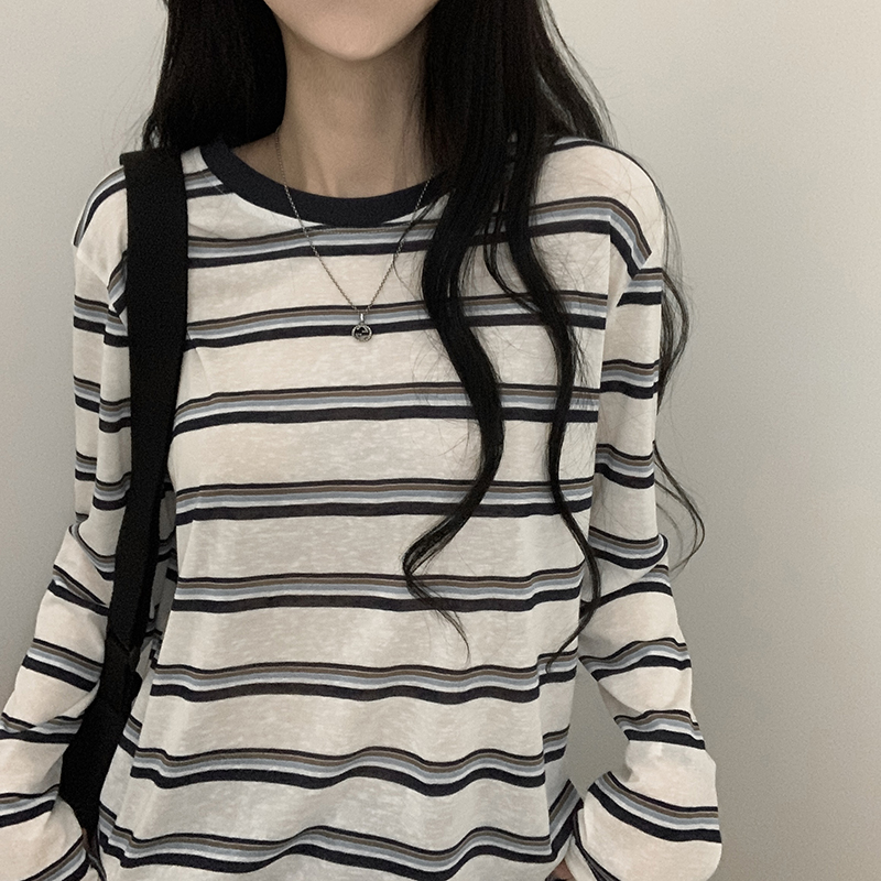 バイカラーボーダー長袖Tシャツ