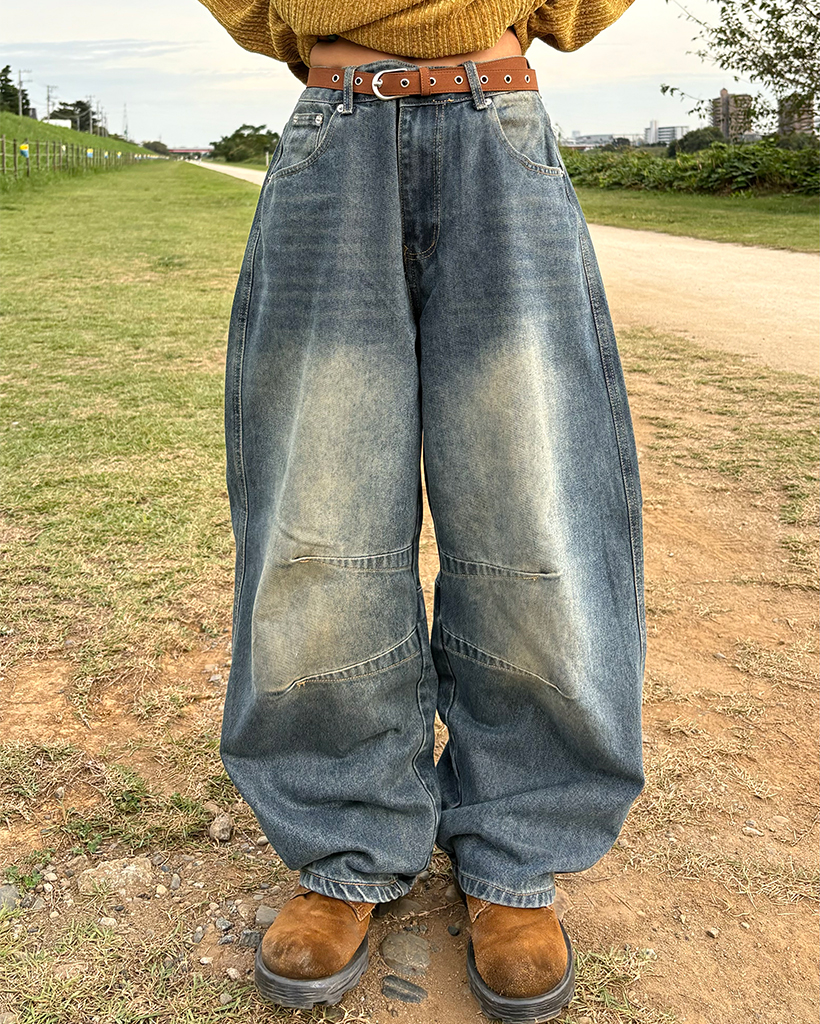 ユニセックス) スラッシュシームポイントバルーンデニムパンツ