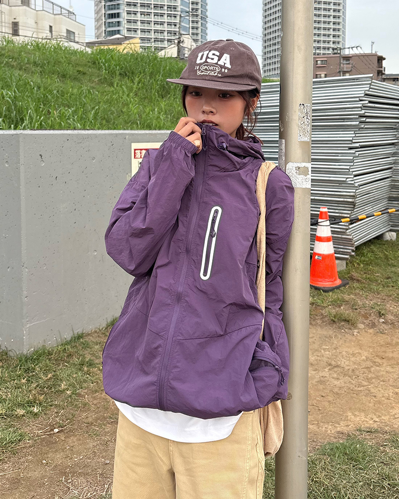 ユニセックス) バーチカルポケットポイントフードウィンド