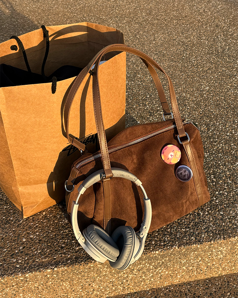 2WAYスウェードボストントートバッグ