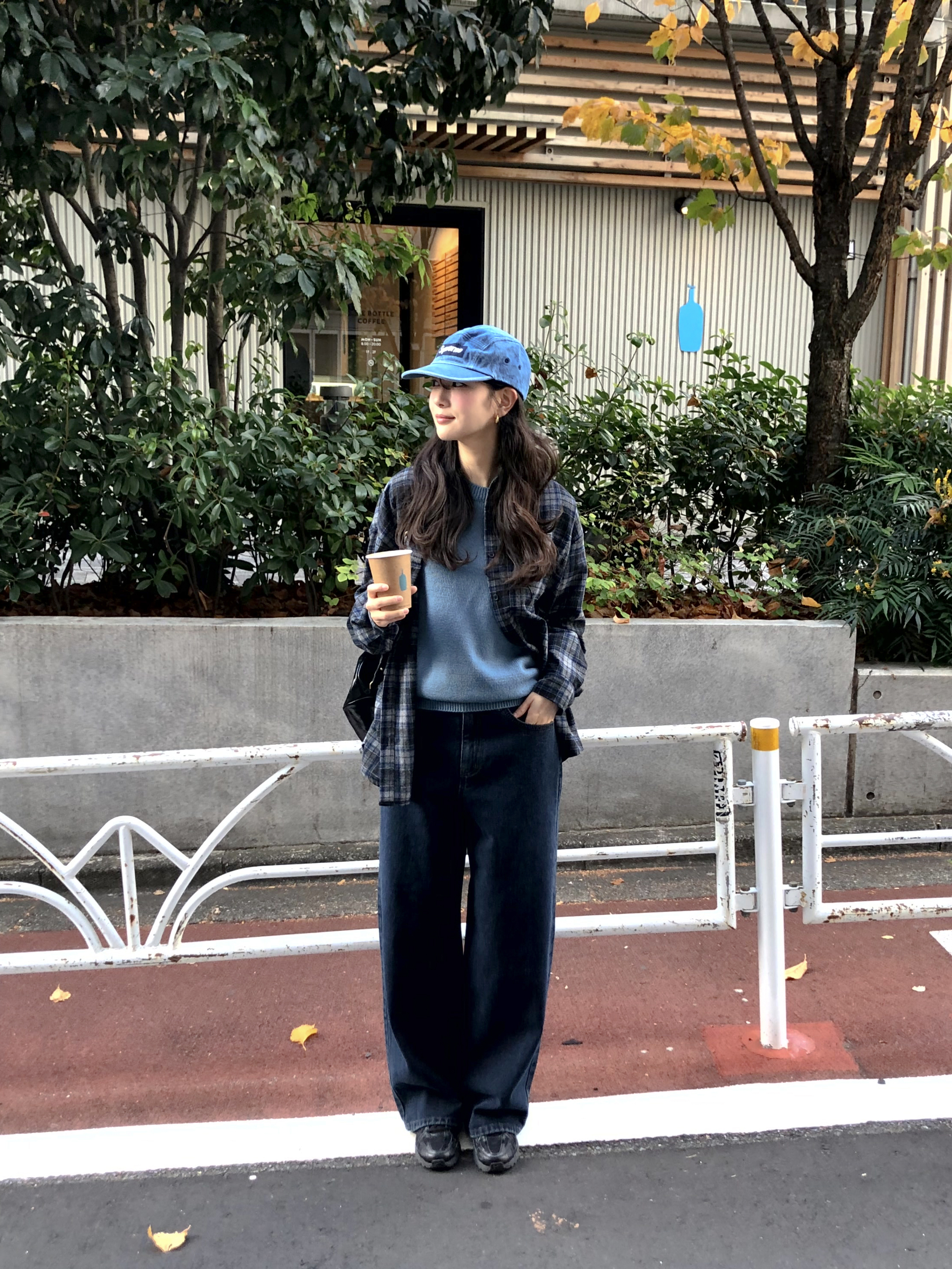 [original]裏起毛ワイドデニムパンツ