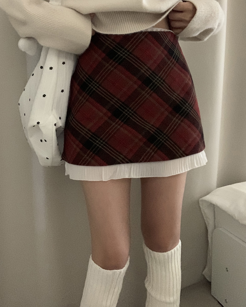 チェックフリルレイヤードミニスカート | ファッション通販サイト NUGU
