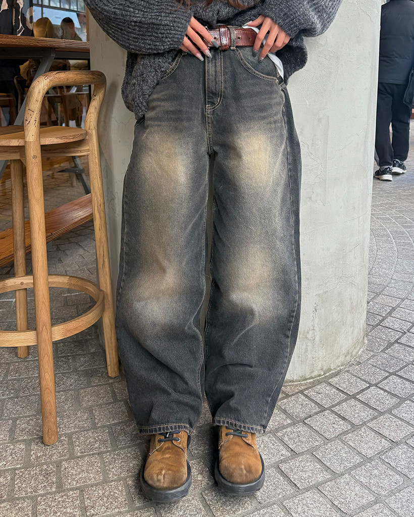 グラデウォッシュワイドデニムパンツ