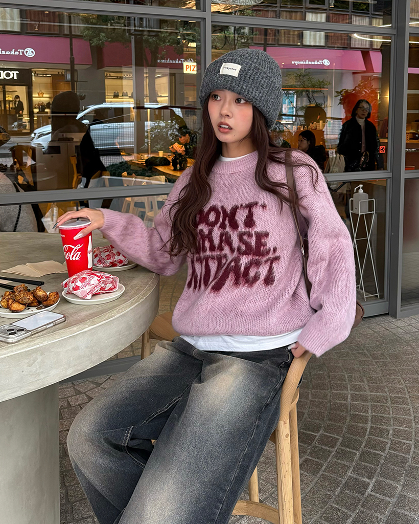 レタリングラウンドニット