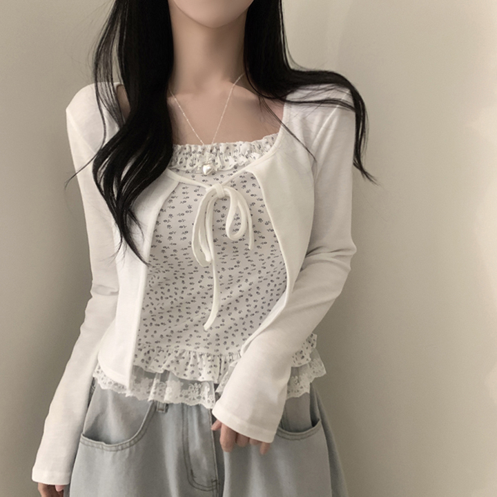 (set)(4color)フリルビスチェボレロカーディガン