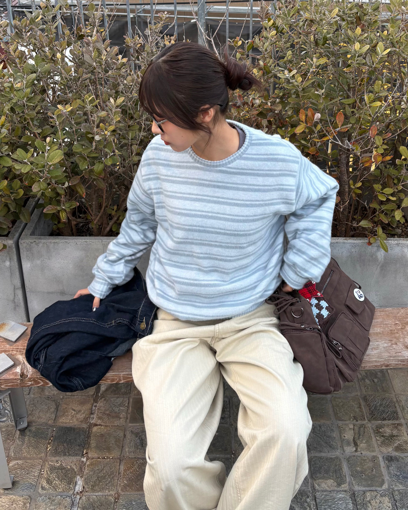 ダブルボーダーフリースプルオーバー