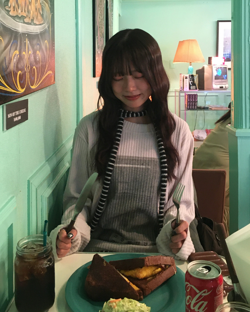 2WAYネック7イラストリブロングTシャツ