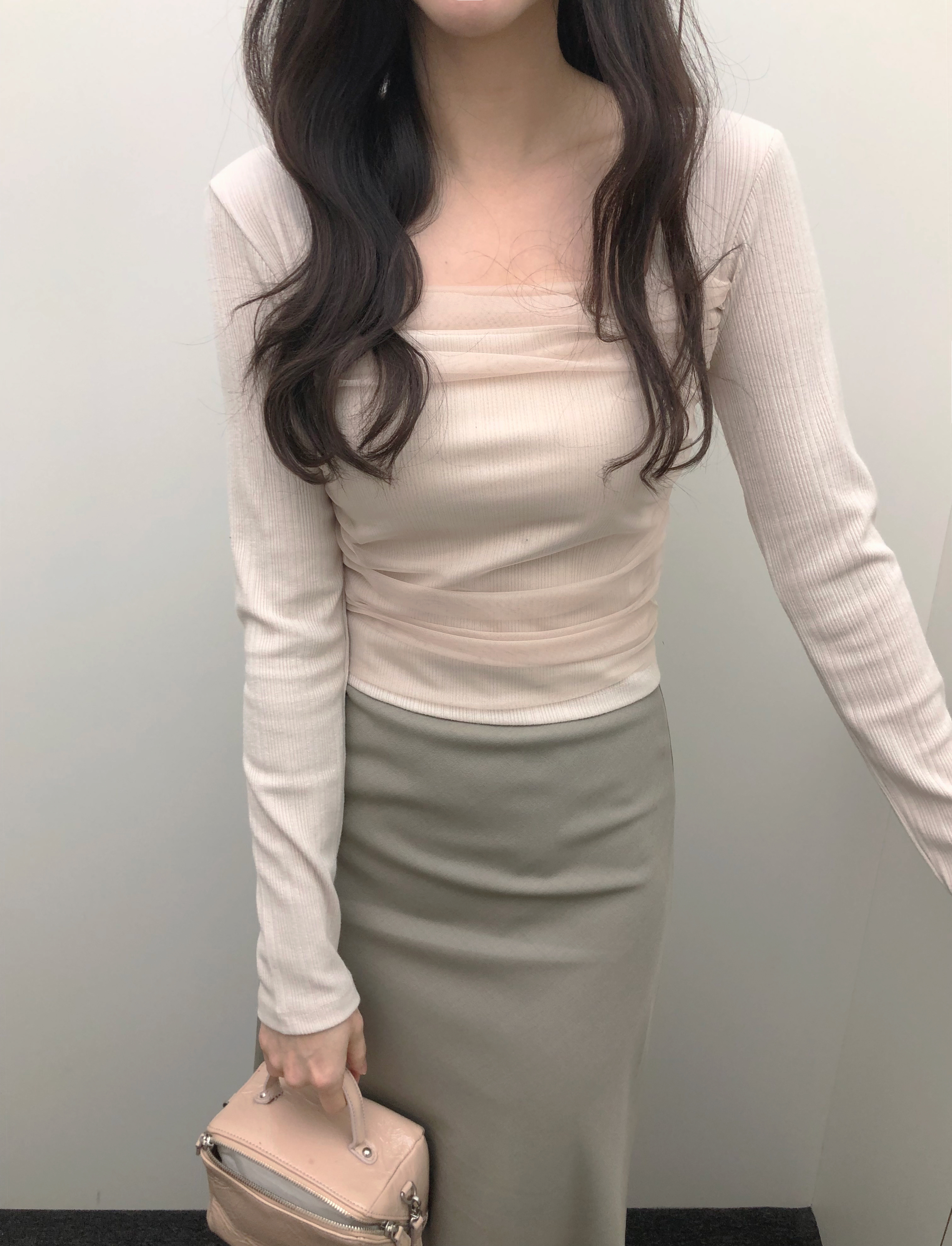 (3color)シャーリングTシャツ