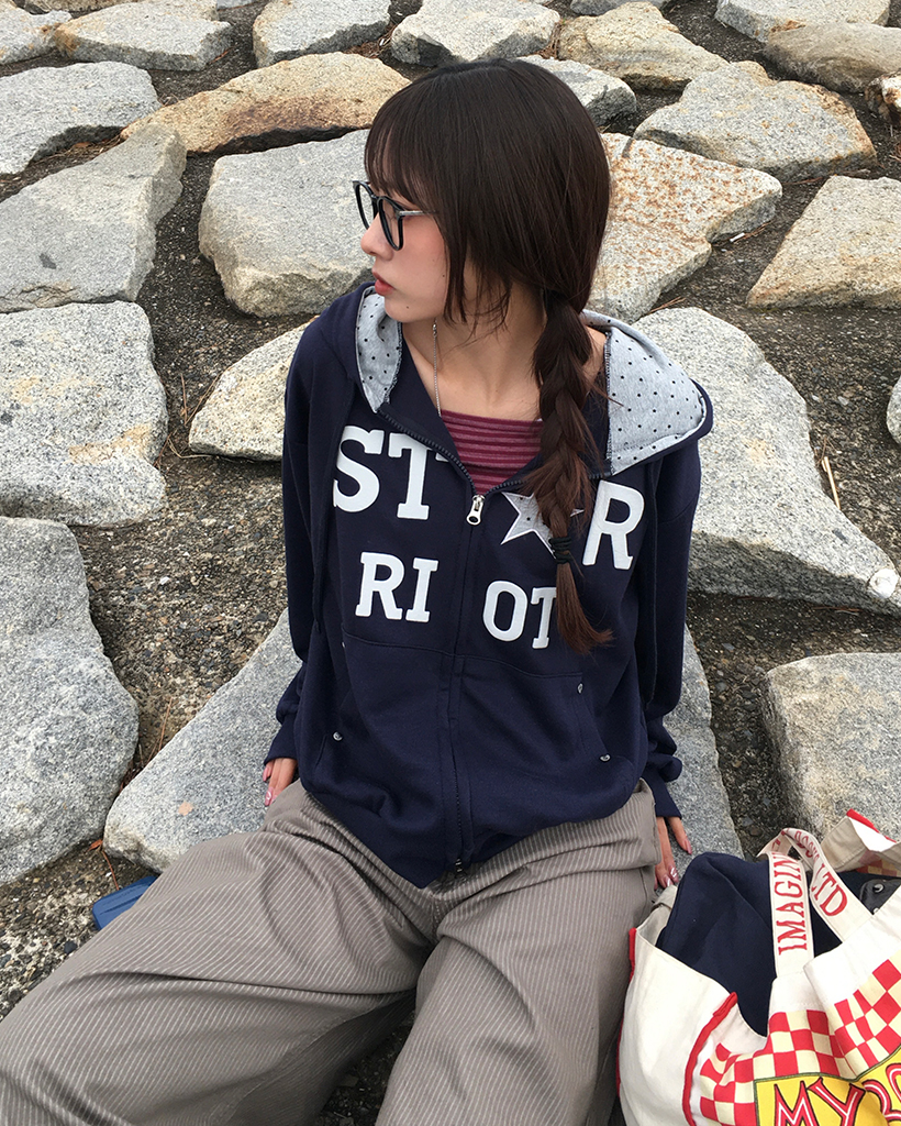 スターパッチダブルジップパーカー