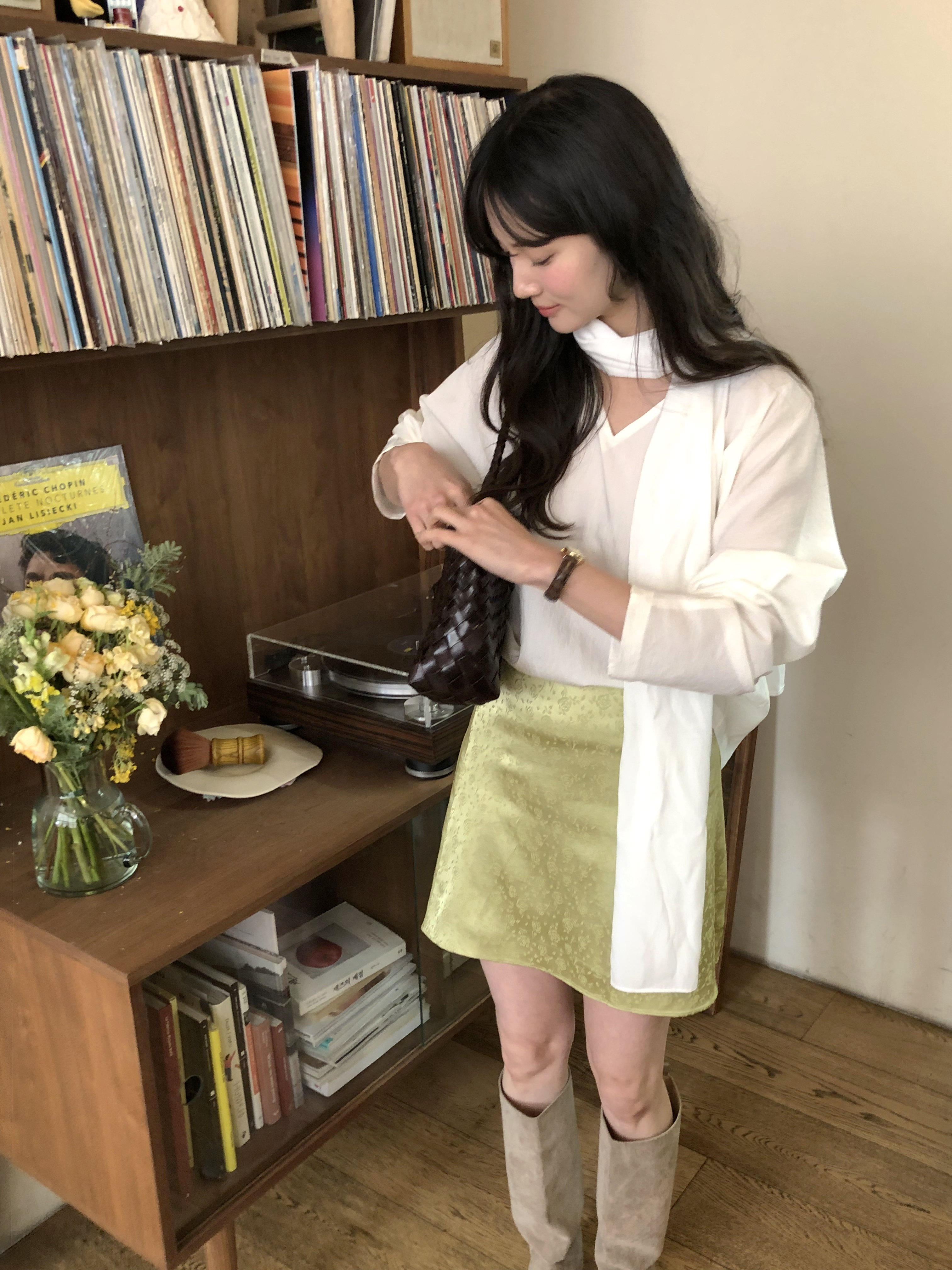 ローズサテンスカート
