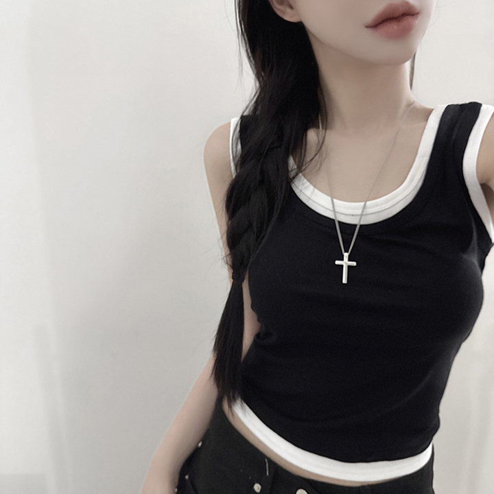 バイカラーレイヤードスリムフィットキャミソール