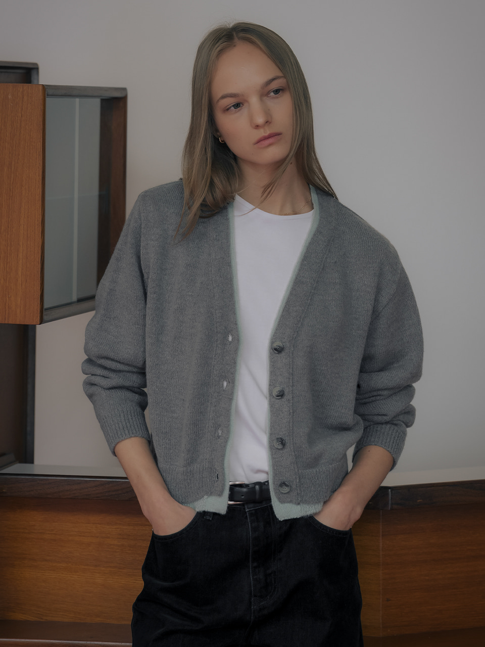 バイカラーレイヤード風カーディガン | ファッション通販サイト NUGU