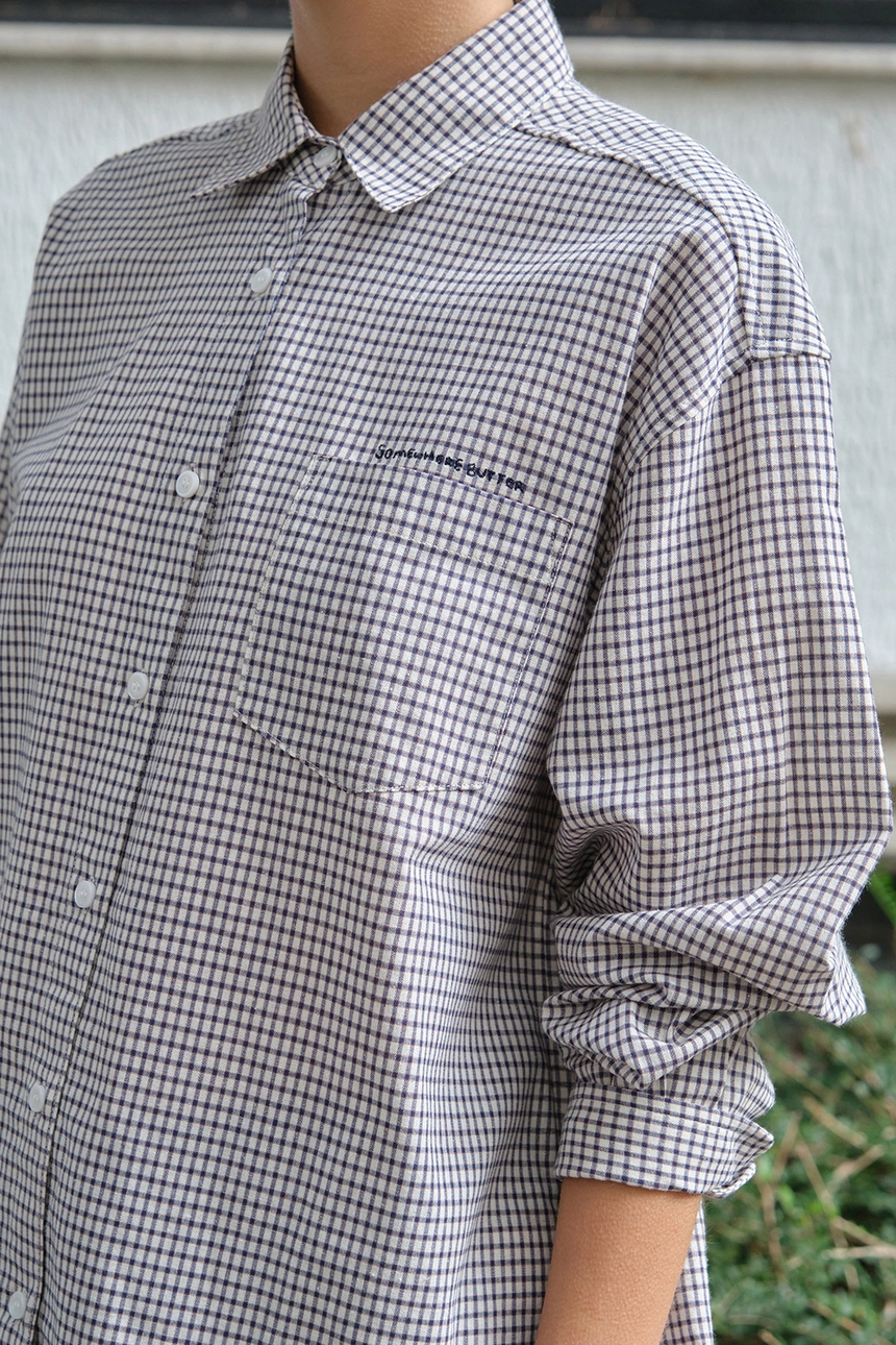 [P]Check Heart Point Over-Fit Shirt - Navy(7).jpg