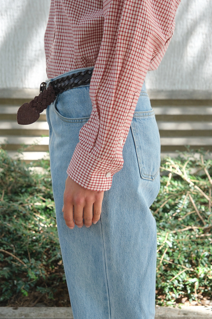 [P]Check Heart Point Over-Fit Shirt - Red(11).jpg