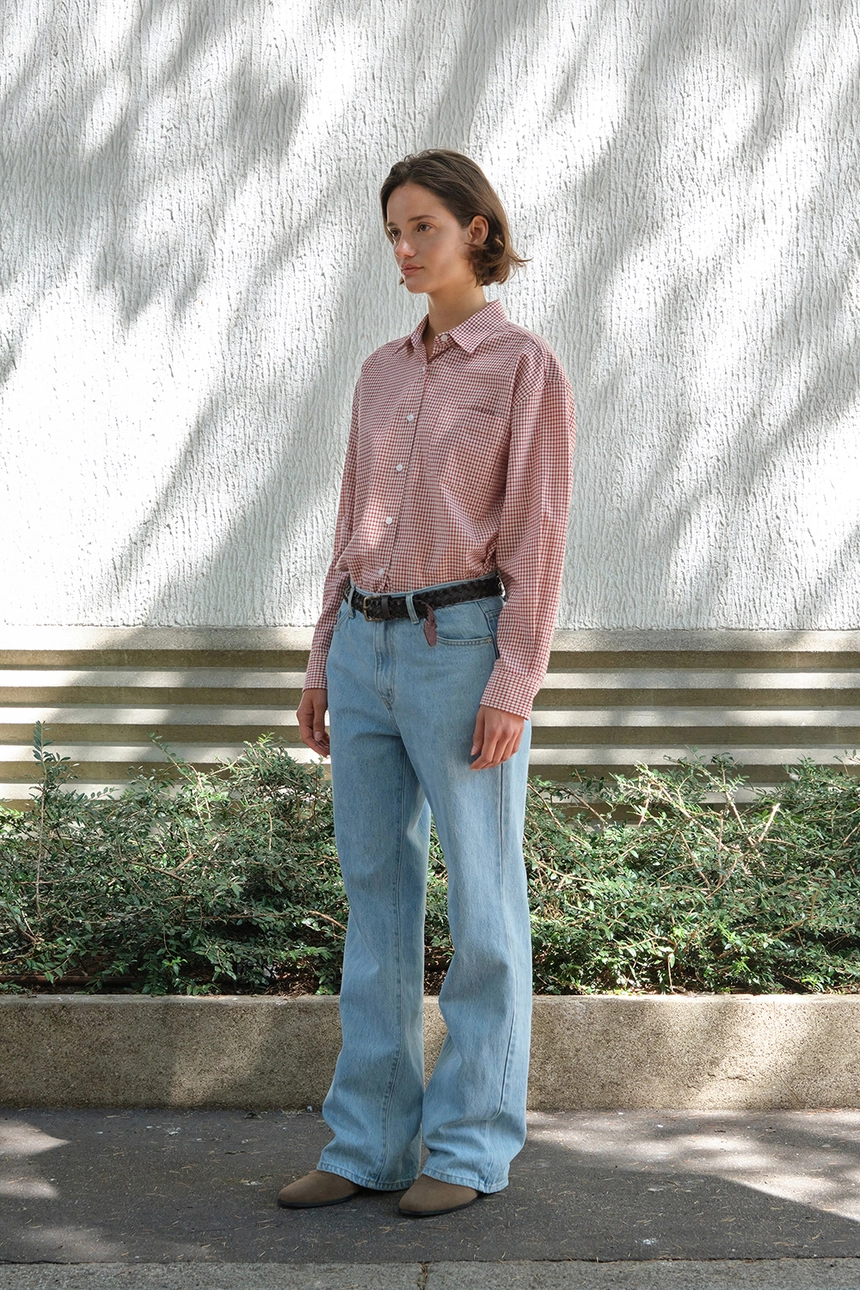 [P]Check Heart Point Over-Fit Shirt - Red(2).jpg