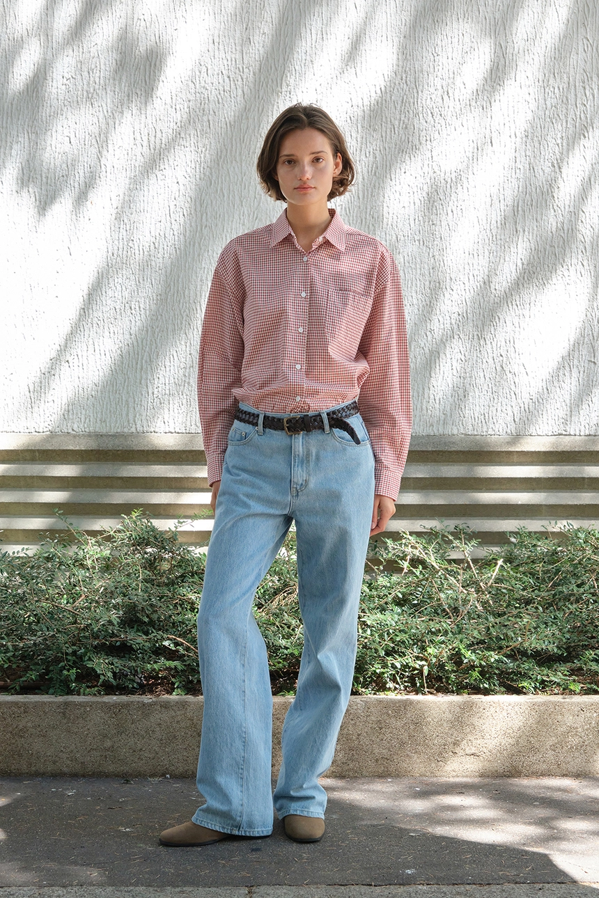 [P]Check Heart Point Over-Fit Shirt - Red(4).jpg