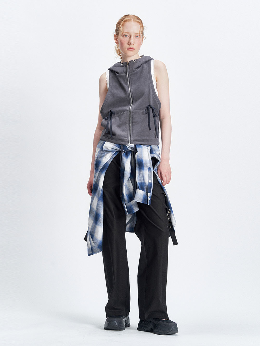 HOODED CHECK SHIRTS [BLUE] | ファッション通販サイト NUGU