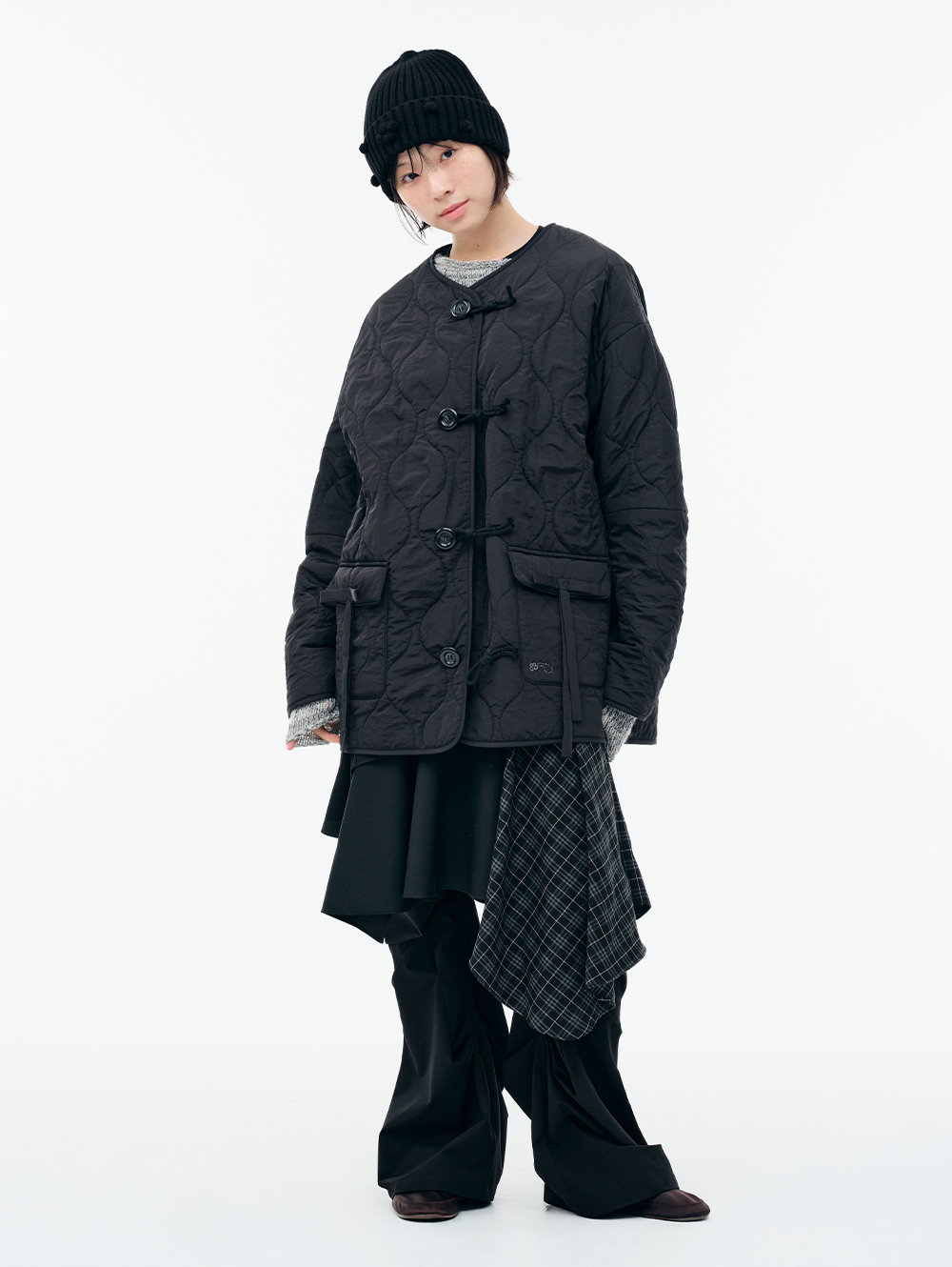 LAYERED ASYMMETRIC SKIRT [BLACK] | ファッション通販サイト NUGU