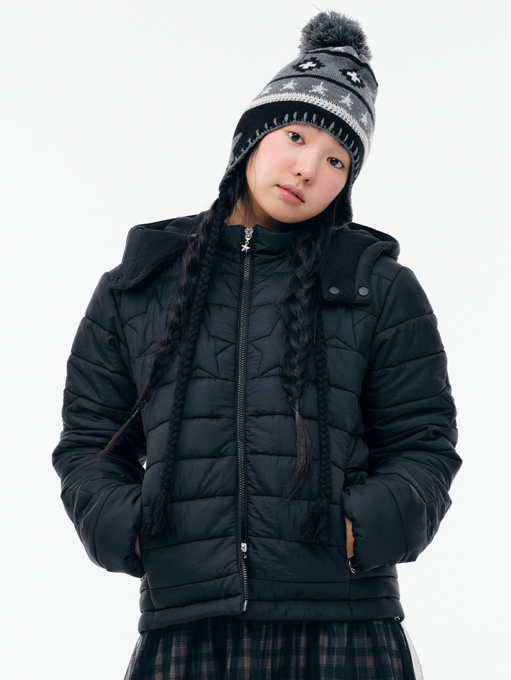 nugu アウター STAR PADDED JACKET [BLACK] | ファッション通販サイト NUGU