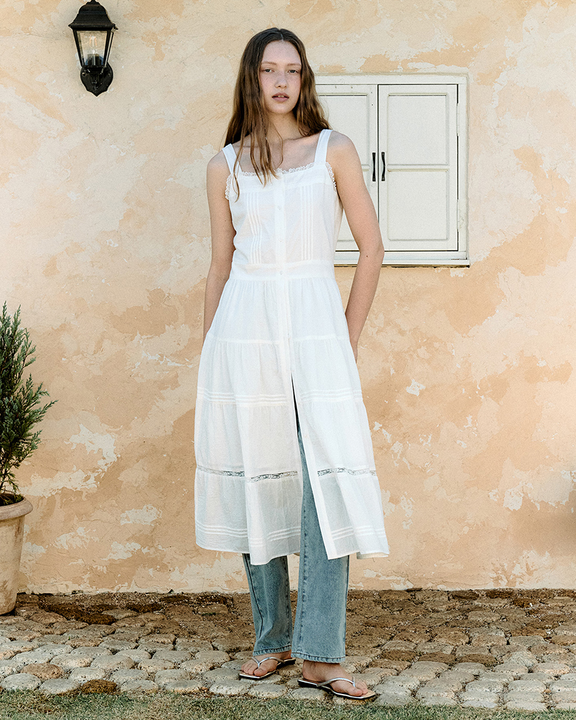 PEASANT LONG ONEPIECE WHITE