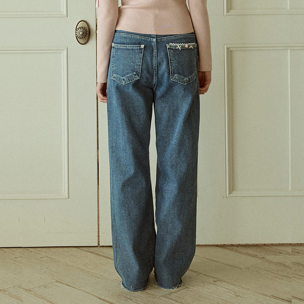 ROSETTE DENIM PANTS_INDIGO | ファッション通販サイト NUGU