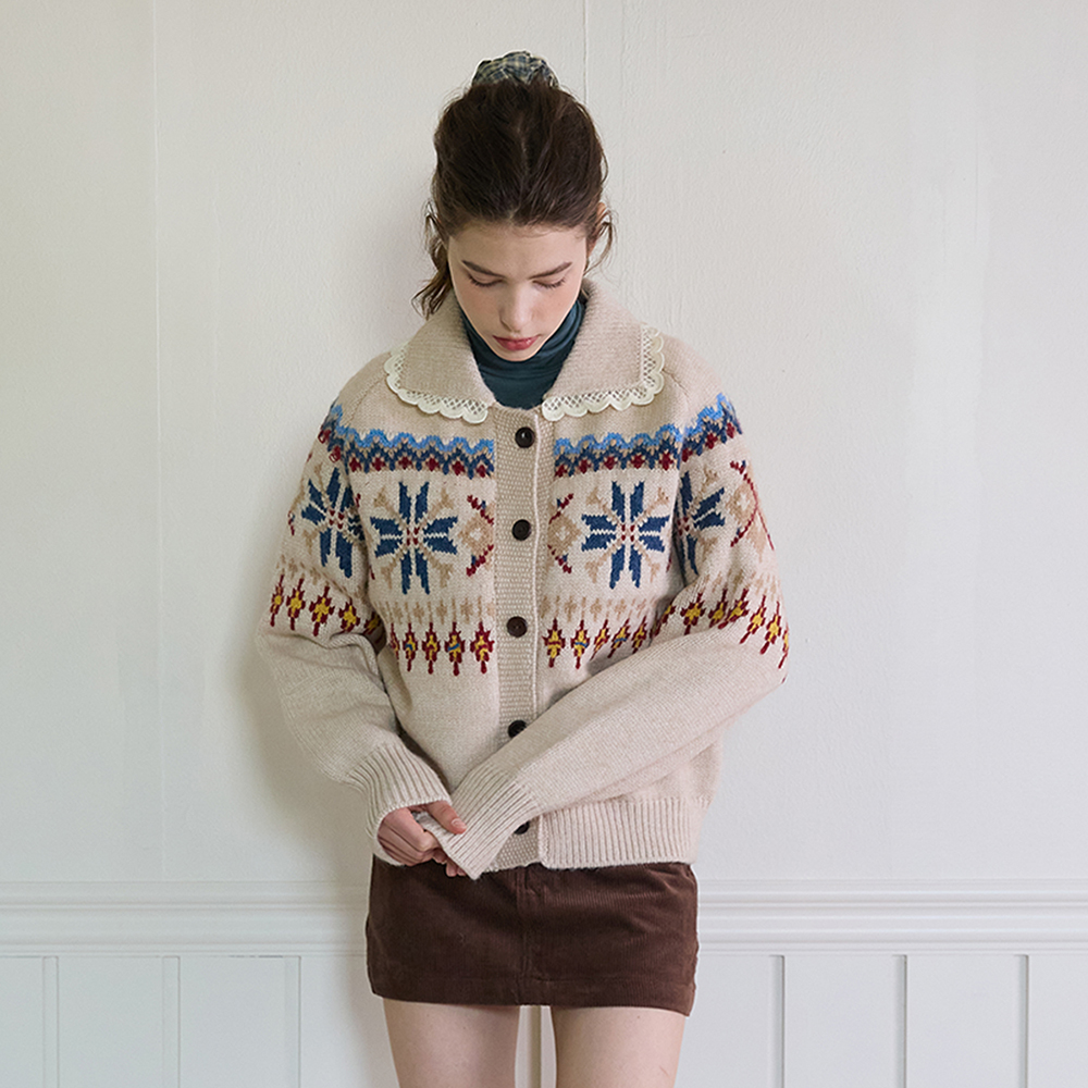 SNOWFLAKE CARDIGAN_BEIGE