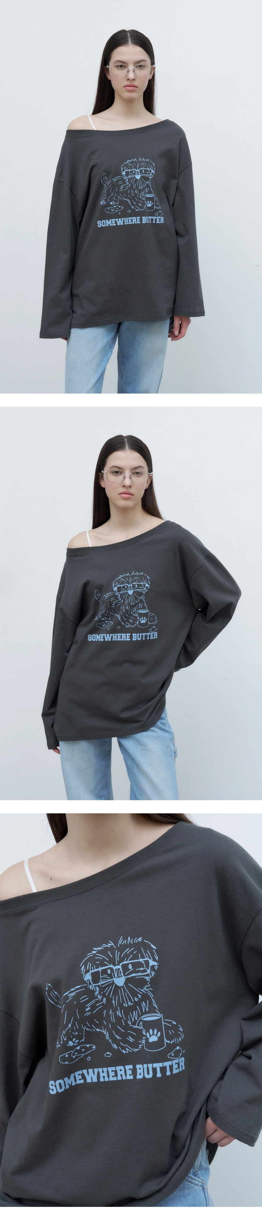 [P]Glasses Puppy Long Top - Charcoal(3).jpg