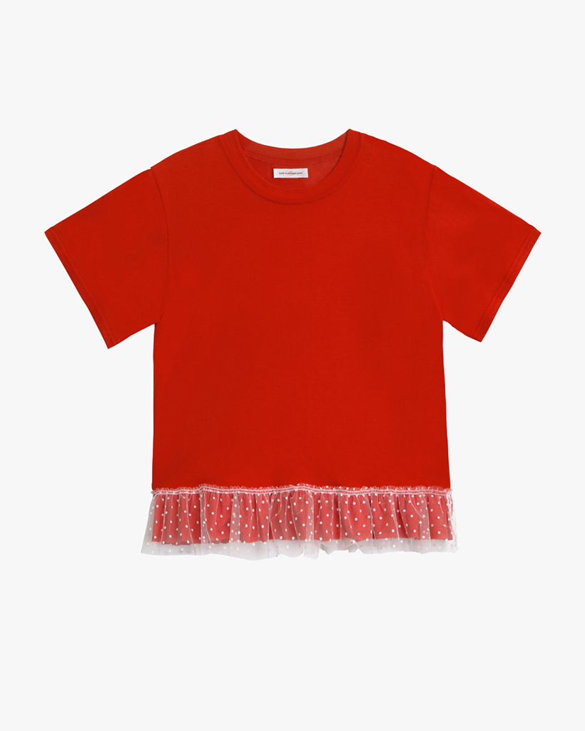 ●PINK PINEAPPLE● DOTTY LAYERED TOP (3色) DOTTY LAYERED TOP_RED | ファッション通販サイト NUGU