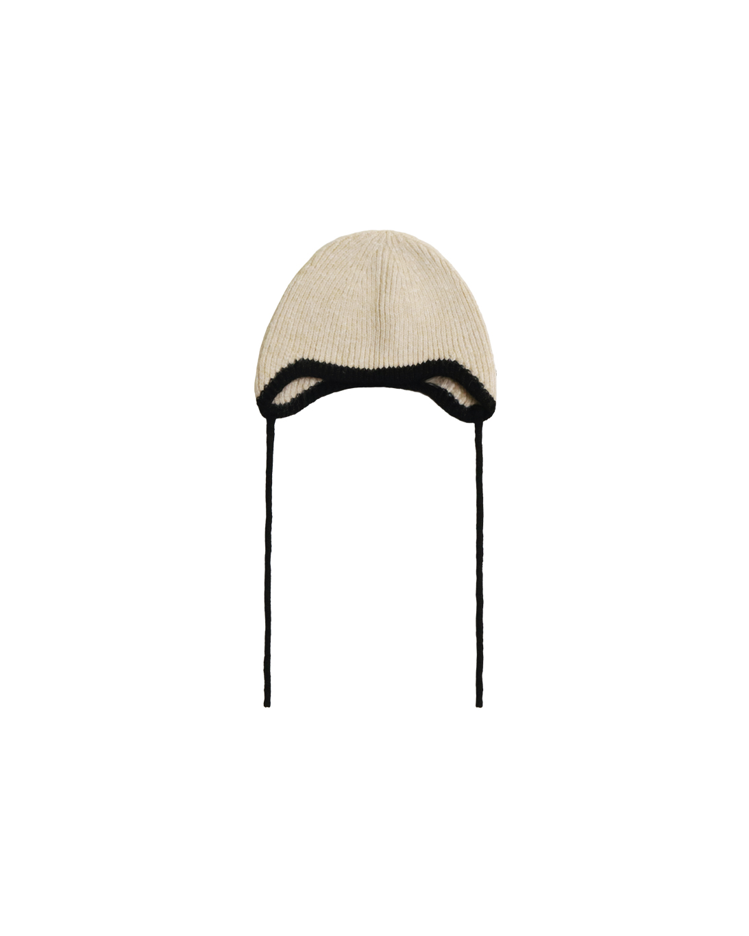 TWO-TONE COZY STRING BEANIE_IVORY
