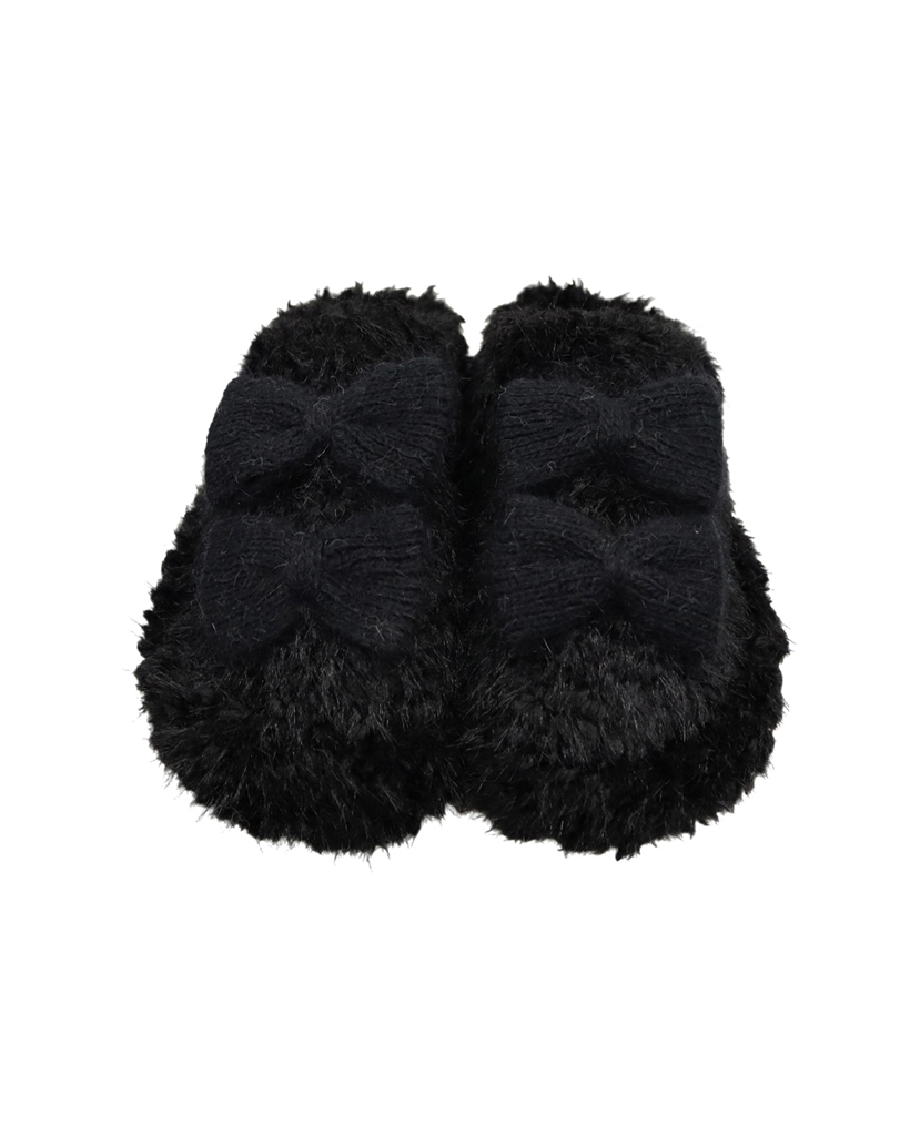 SNOW RIBBON WARM MULES_BLACK