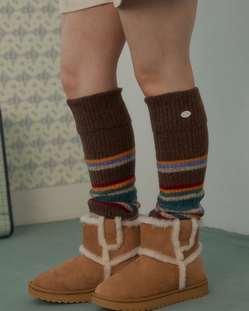 SNOW RETRO LEG WARMER_BROWN