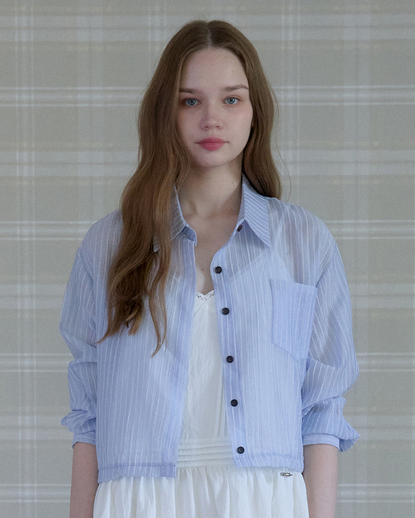 SHEER WRINKLE SHIRT_PINK | ファッション通販サイト NUGU