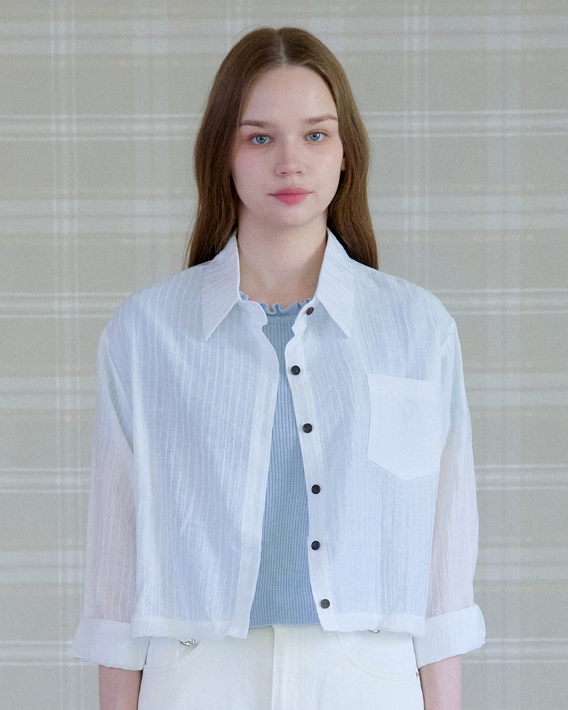 SHEER WRINKLE SHIRT_PINK | ファッション通販サイト NUGU