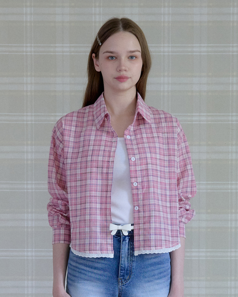 SHEER WRINKLE SHIRT_PINK | ファッション通販サイト NUGU