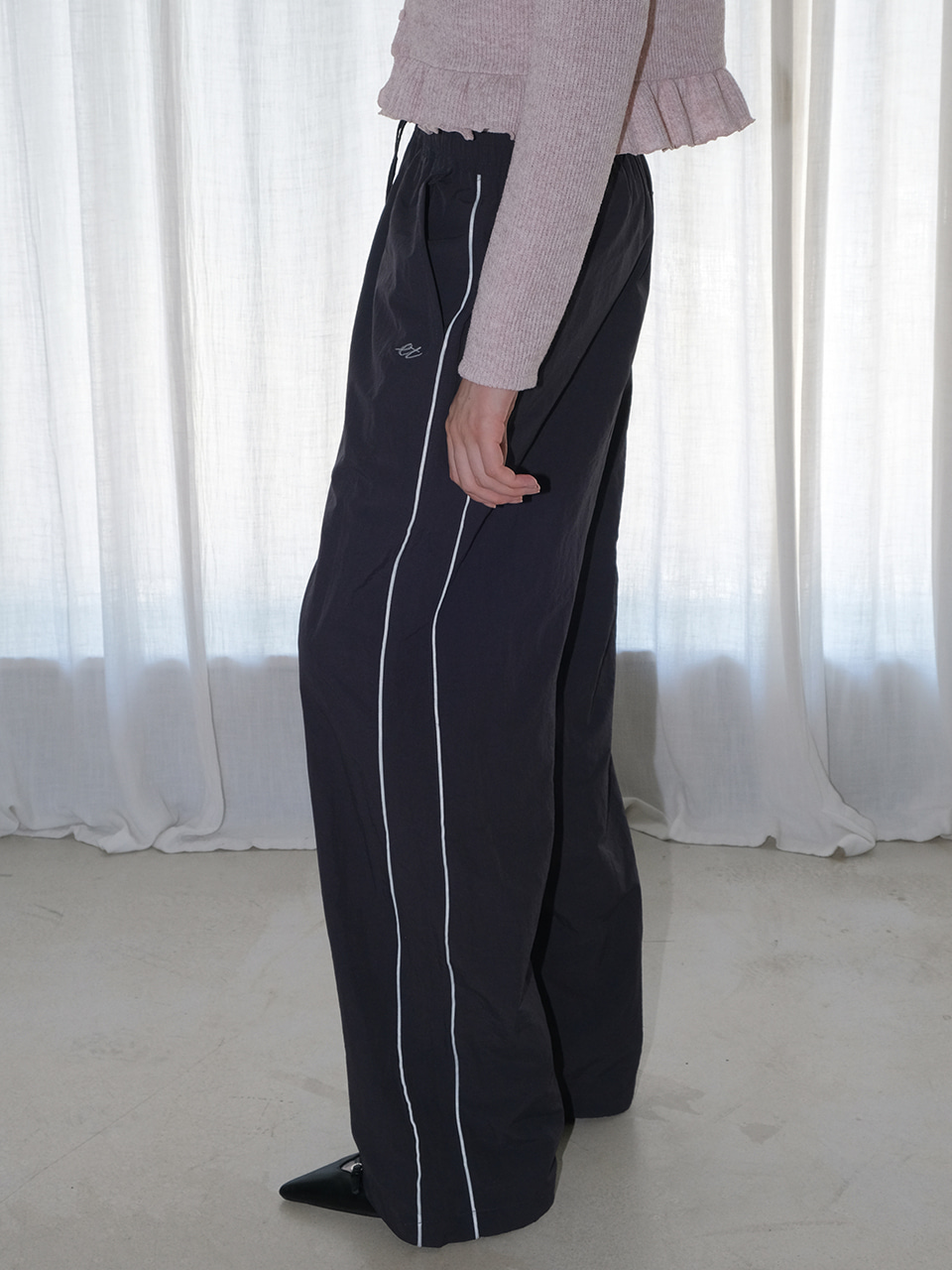 Lined Track Pants, Navy