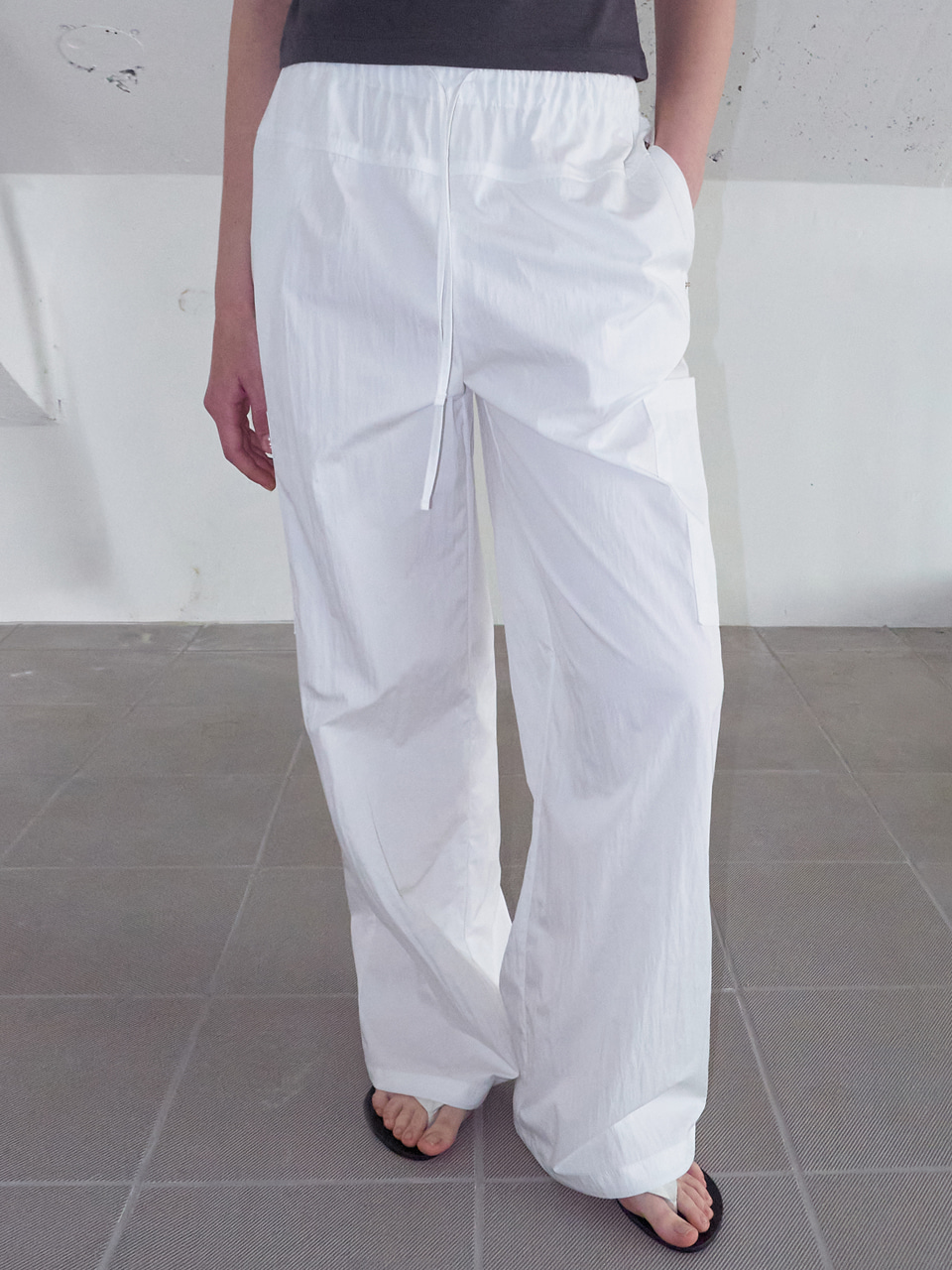 Pocket Rivet Pants, White