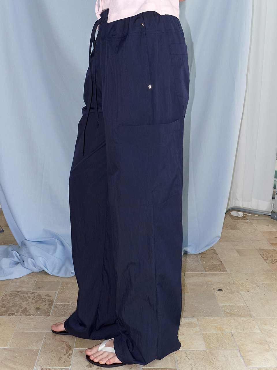 Pocket Rivet Pants, Navy