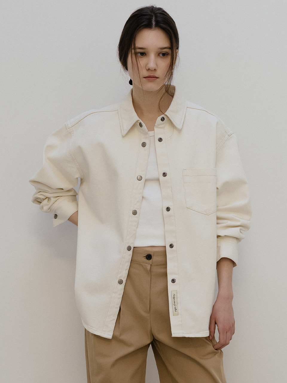 Classic denim shirt jacket [TISP05JK11]_Ivory