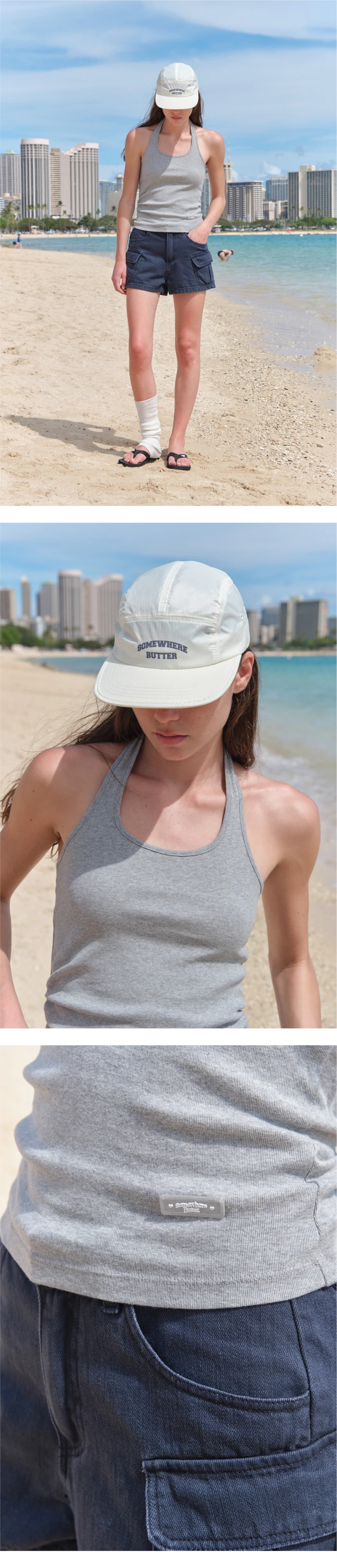 [P]Shirring Halter sleeveless - Grey(03).jpg