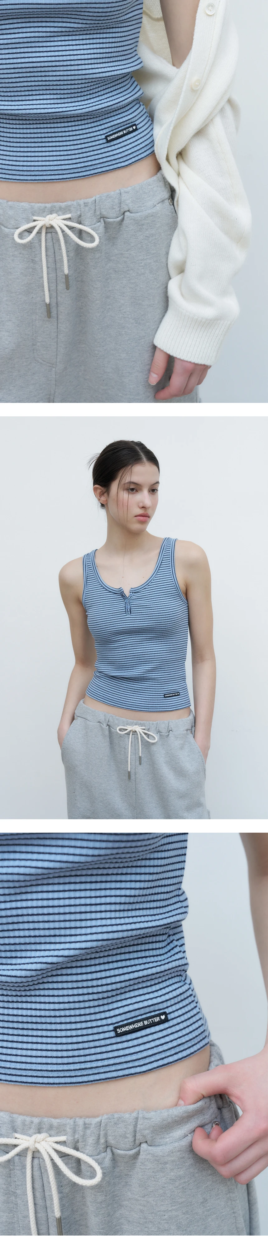 [P]Stripe Wappen Button Sleeveless - Blue(3).jpg