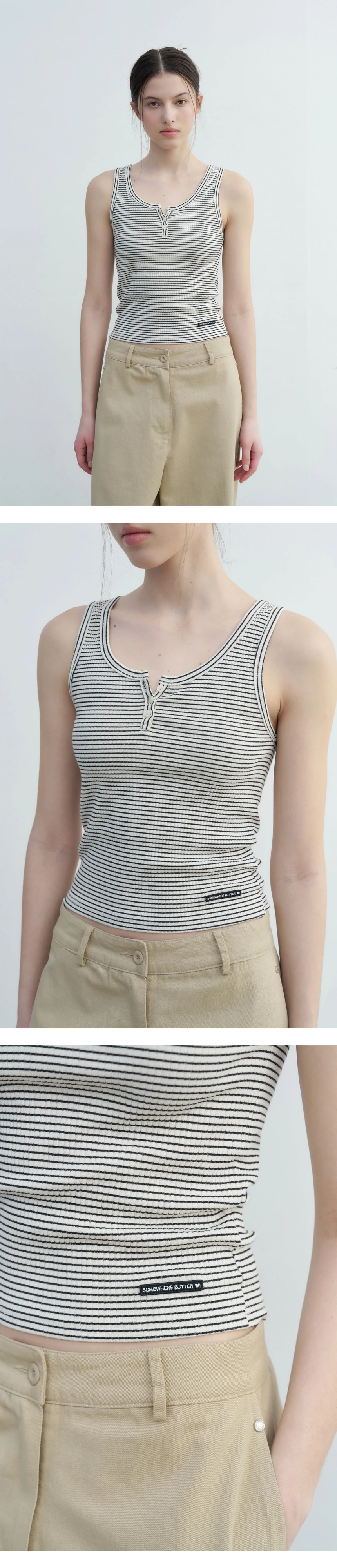 [P]Stripe Wappen Button Sleeveless - Ivory(2).jpg