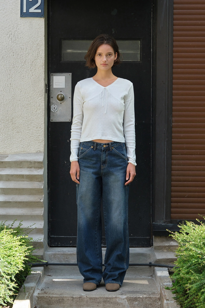 [P]V-Neck Ribbon Top - Ivory(1).jpg