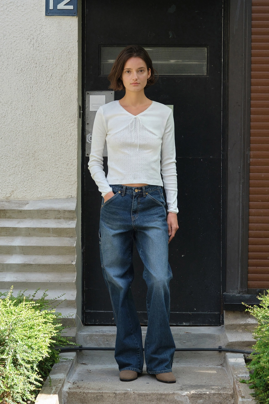 [P]V-Neck Ribbon Top - Ivory(4).jpg