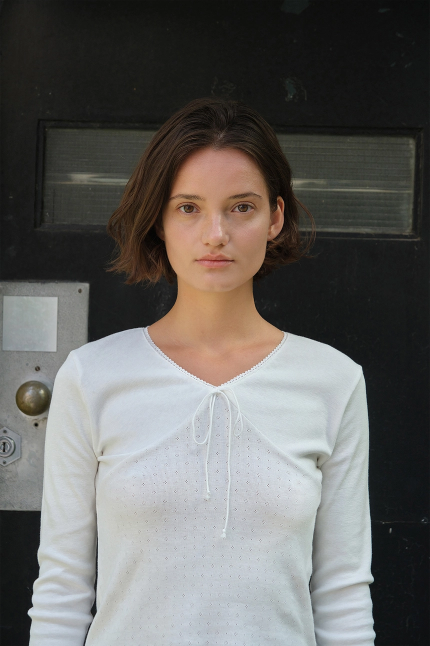 [P]V-Neck Ribbon Top - Ivory(6).jpg
